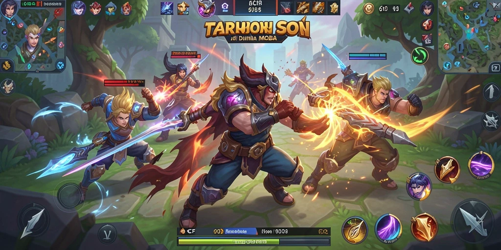 Tangkapan layar aksi pertarungan dalam game MOBA 6CF yang menegangkan.