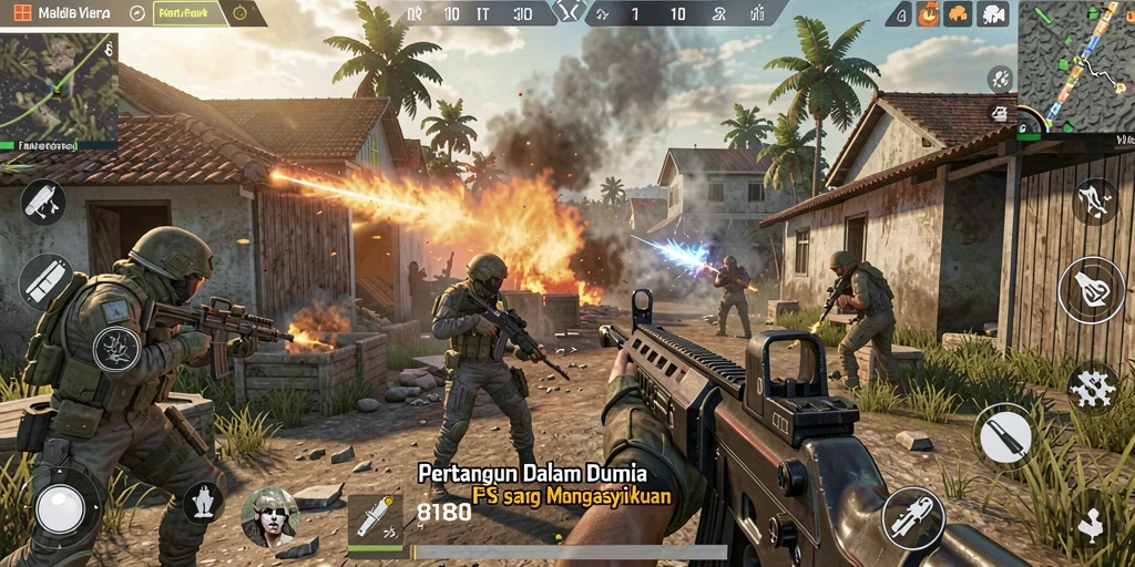Tangkapan layar dari gameplay seru di 8180 dengan aksi tembak-menembak yang intens.