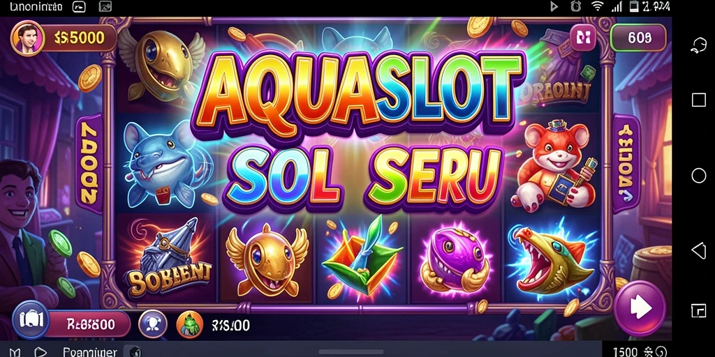 Tangkapan layar gameplay AQUASLOT dengan aksi Slot yang mendebarkan.