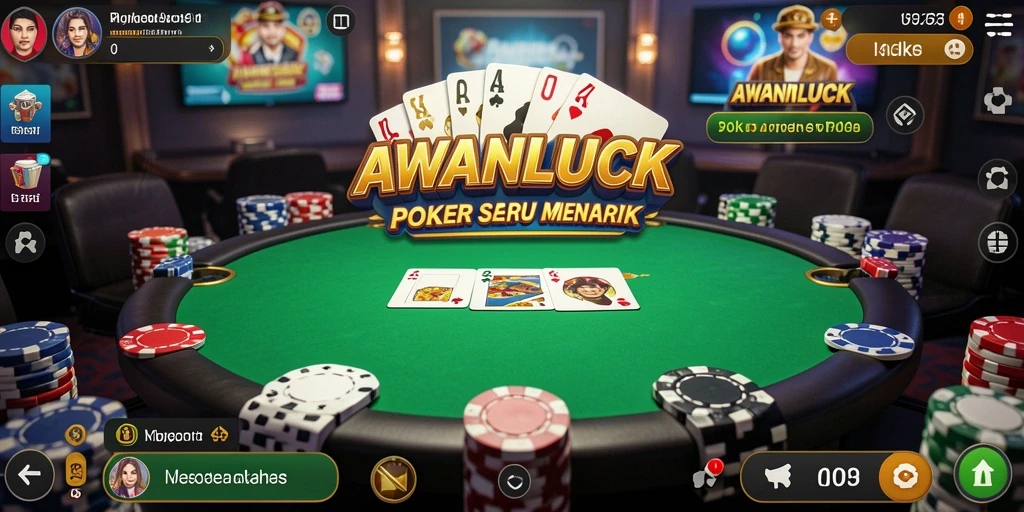 Tampilan gameplay Poker yang mendebarkan dan interaktif.