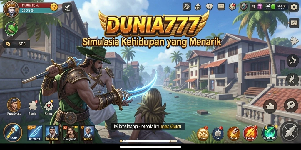 Tampilan gameplay yang memukau dari DUNIA777 di dunia simulasi.