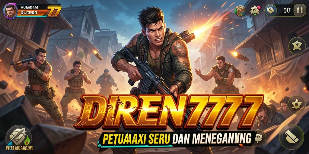 Screenshot DUREN777 menampilkan aksi seru di medan perang.