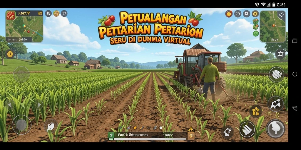 Tampilan gameplay FAV77 dengan aktivitas bertani yang menyenangkan.