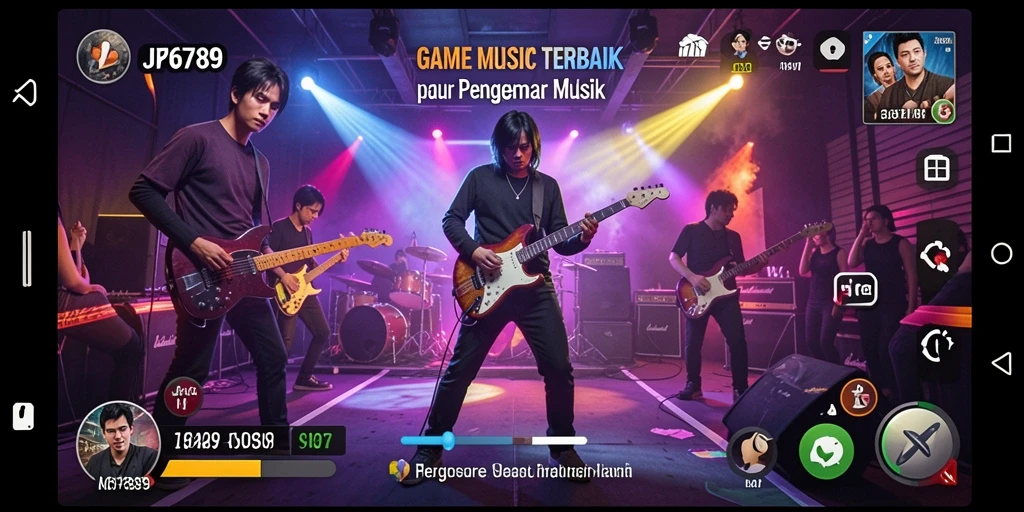 Tampilan utama gameplay JP6789 menunjukkan keseruan memainkan musik.