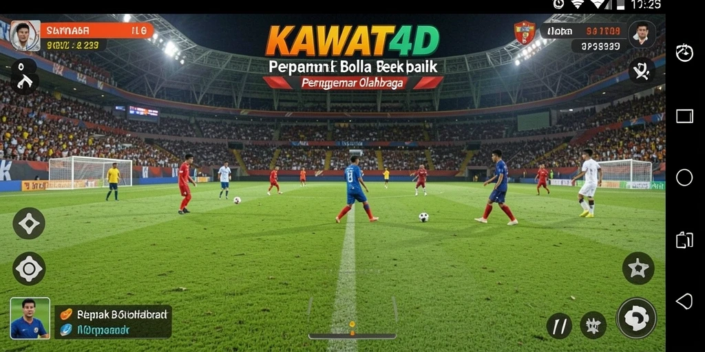 Screenshot KAWAT4D menampilkan aksi seru dalam pertandingan sepak bola.