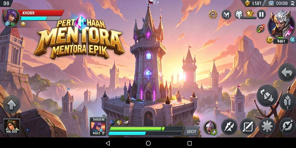 Tangkapan layar menunjukkan aksi seru dalam gameplay Tower Defense.