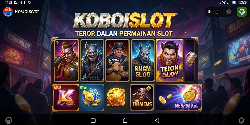 Screenshot gameplay KOBOISLOT yang menampilkan suasana horor yang mencekam.