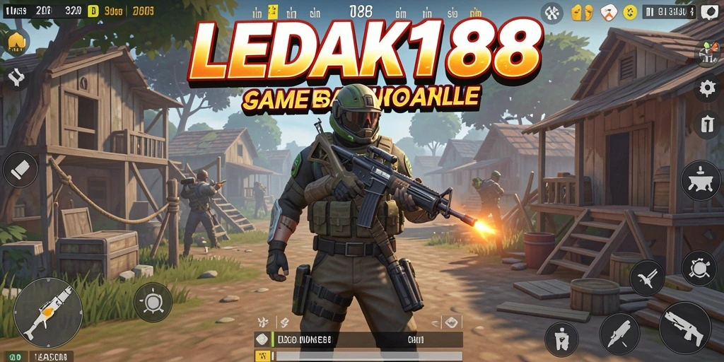Gameplay LEDAK188 yang mendebarkan dalam arena Battle Royale.