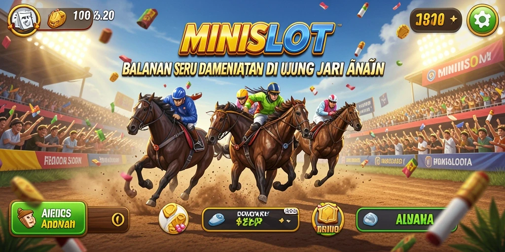 Tangkapan layar gameplay yang menunjukkan aksi balapan mendebarkan di MINISLOT.