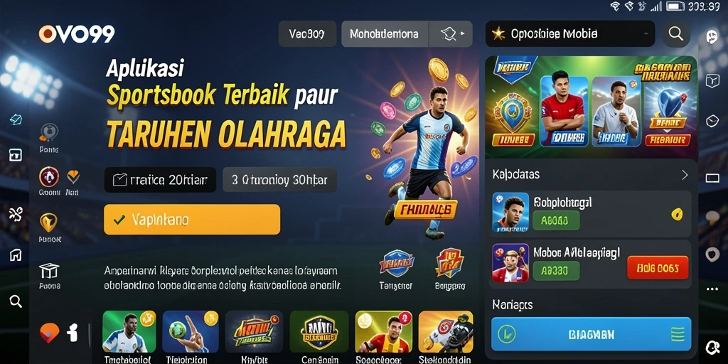 Tampilan utama OVO99 menampilkan berbagai opsi taruhan olahraga yang menarik.