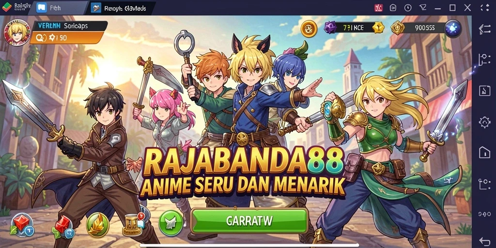 Tampilan gameplay RAJABANDAR88 yang seru dengan karakter Anime.