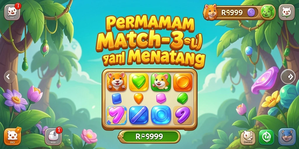 Tampilan gameplay seru di RR999 dengan tantangan Match-3 yang menarik.