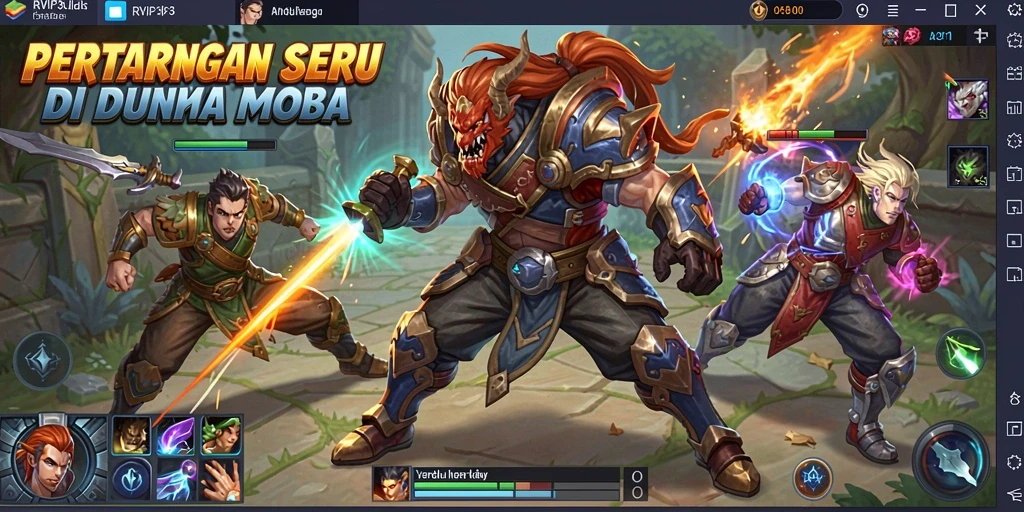 Screenshot menunjukkan aksi seru pertarungan di RVIP3 dengan karakter bertarung.