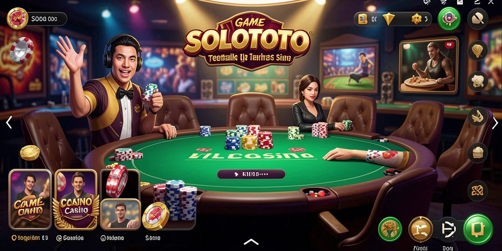 Tampilan gameplay seru di SOLOTOTO dengan dealer langsung.
