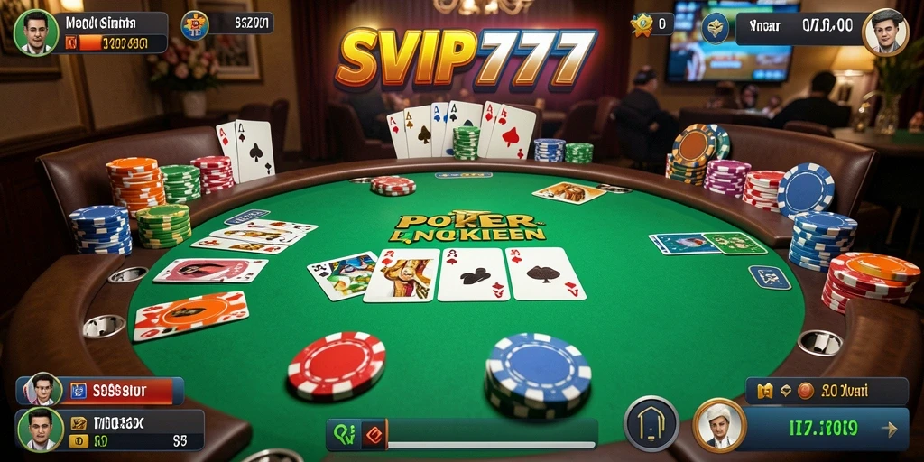 Tampilan menarik dari gameplay Poker yang mendebarkan.