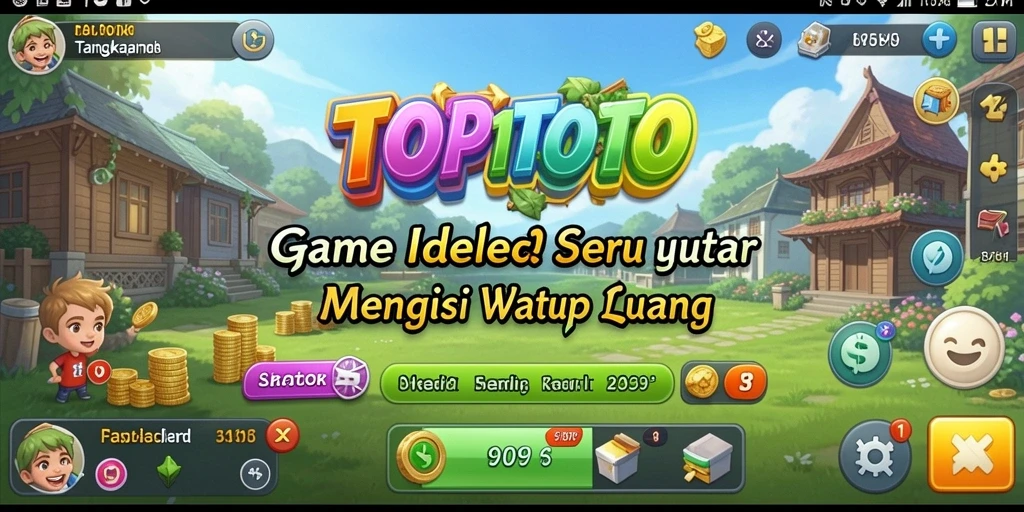 Screenshot dari gameplay TOP1TOTO yang menampilkan kemajuan pemain dalam game Idle.