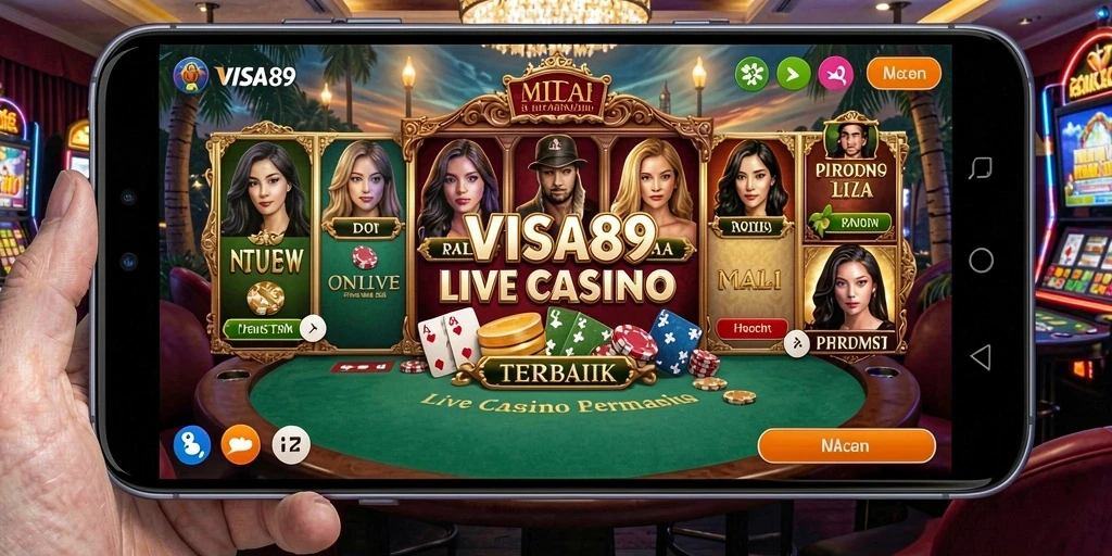 Tampilan gameplay Live Casino yang mendebarkan di VISA89.