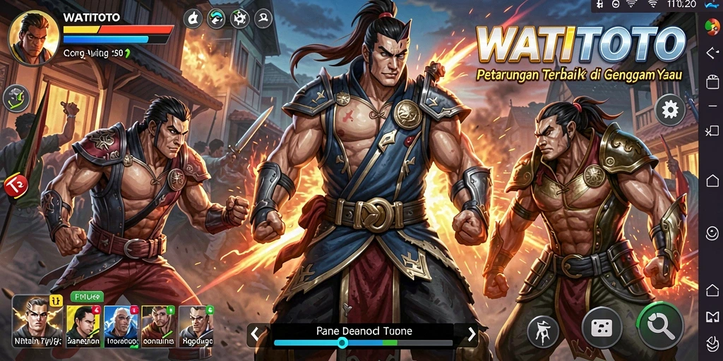 Tangkapan layar bermain WATITOTO, menunjukkan pertarungan seru dengan karakter favorit.