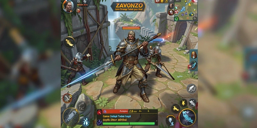Tangkapan layar gameplay ZAVONZO yang menampilkan aksi pertempuran strategis.